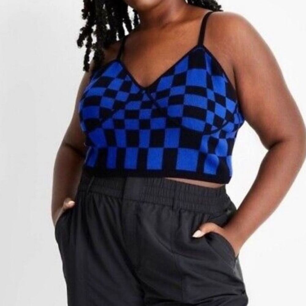 Future Collective Kahlana Barfield V-Neck Bralette Sweater Tank Top 2X